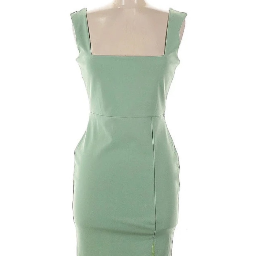 Nasty Gal Green Sheath Dress Square Neck Cocktail